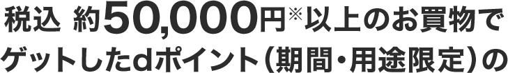 税込 約50,000円※以上のお買物でゲットしたdポイント(期間・用途限定)の