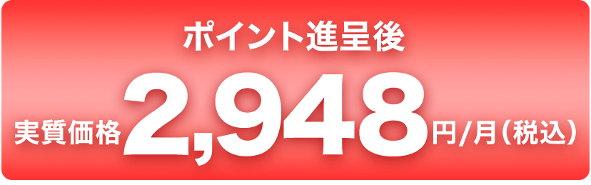 ポイント進呈後実質価格2,948円/月(税込)