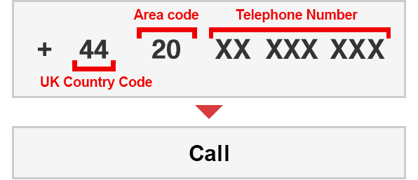 + 44 20 XX XXX XXX Call